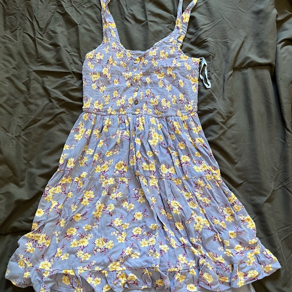 Floral Sundress with Yellow and Purple Flowers